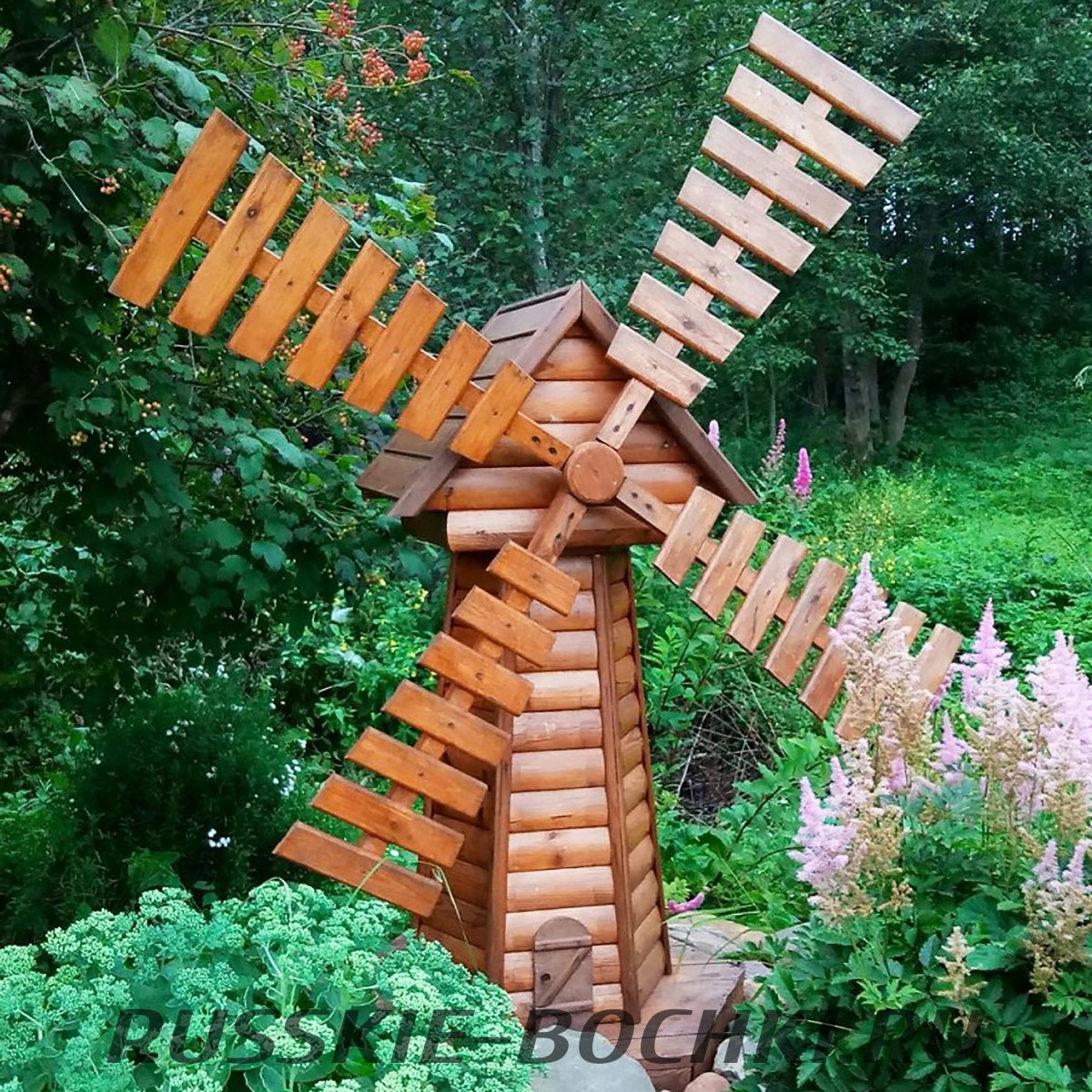 Деревянная мельница для сада купить - МД Таверна