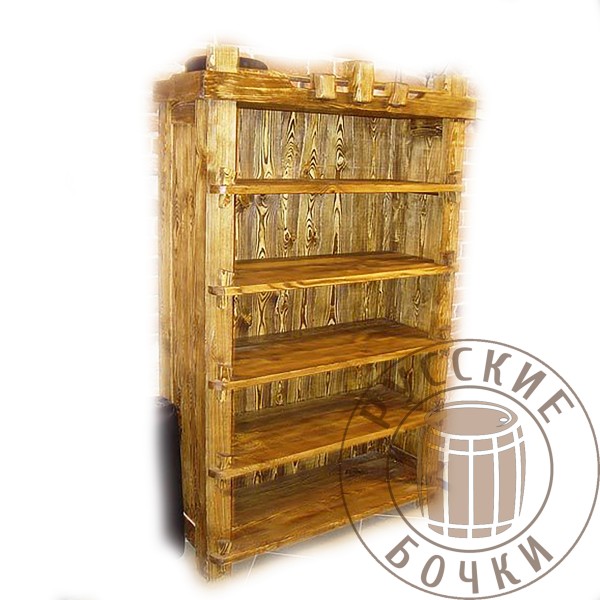 Шкаф деревянный с полками из массива сосны