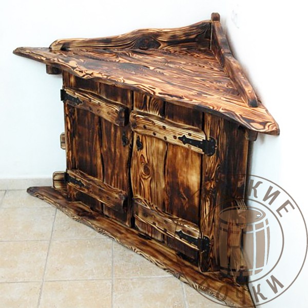 Комод-стол угловой под старину из массива дерева